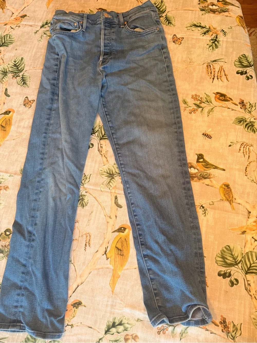 MOTHER high waisted hover denim in across the finish line